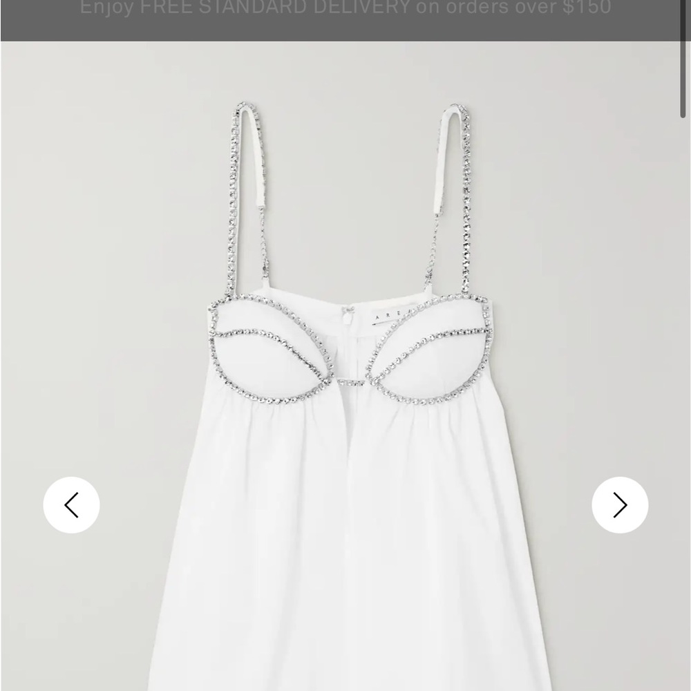 Area Scallop White Mini Dress Size S - NEVER WORN